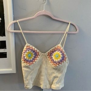 Zara Pastel Crochet Tank XS/S